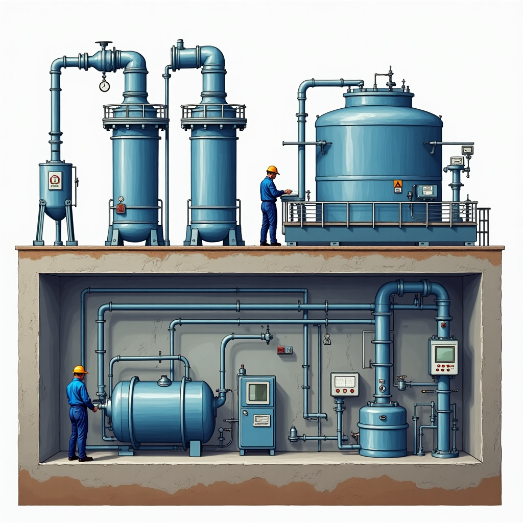 Proceso de refinación con equipos modernos