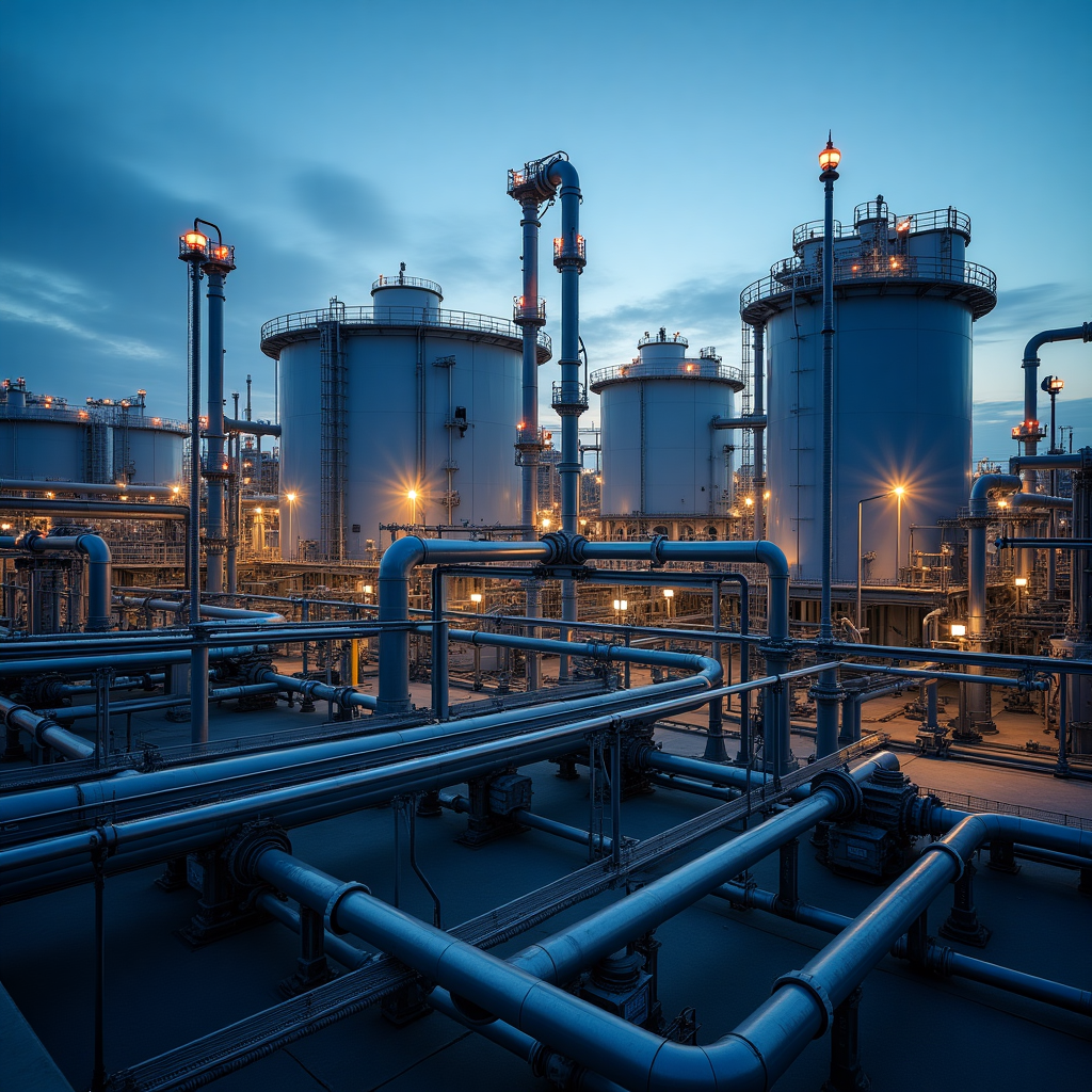 Terminal de almacenamiento con tanques industriales